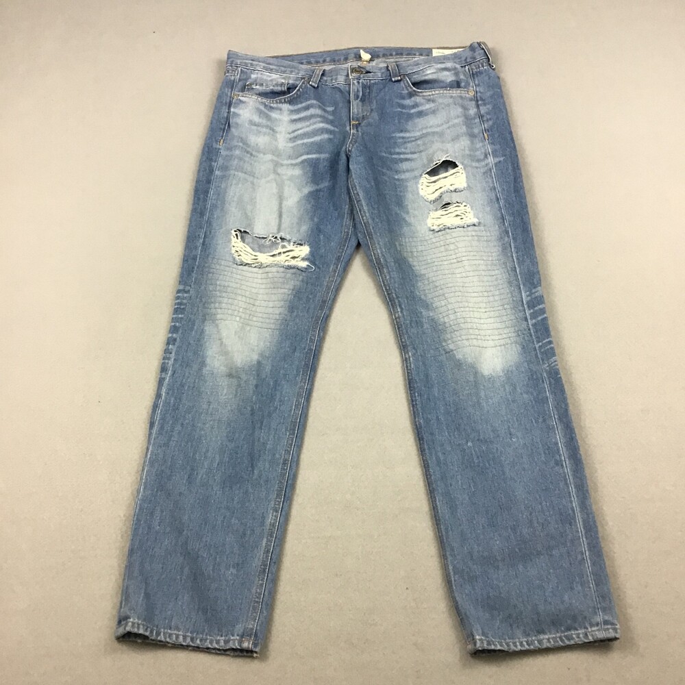 Rag & Bone Jeans Women 29 Blue Solid Modele Distressed Faded Medium Wash Denim